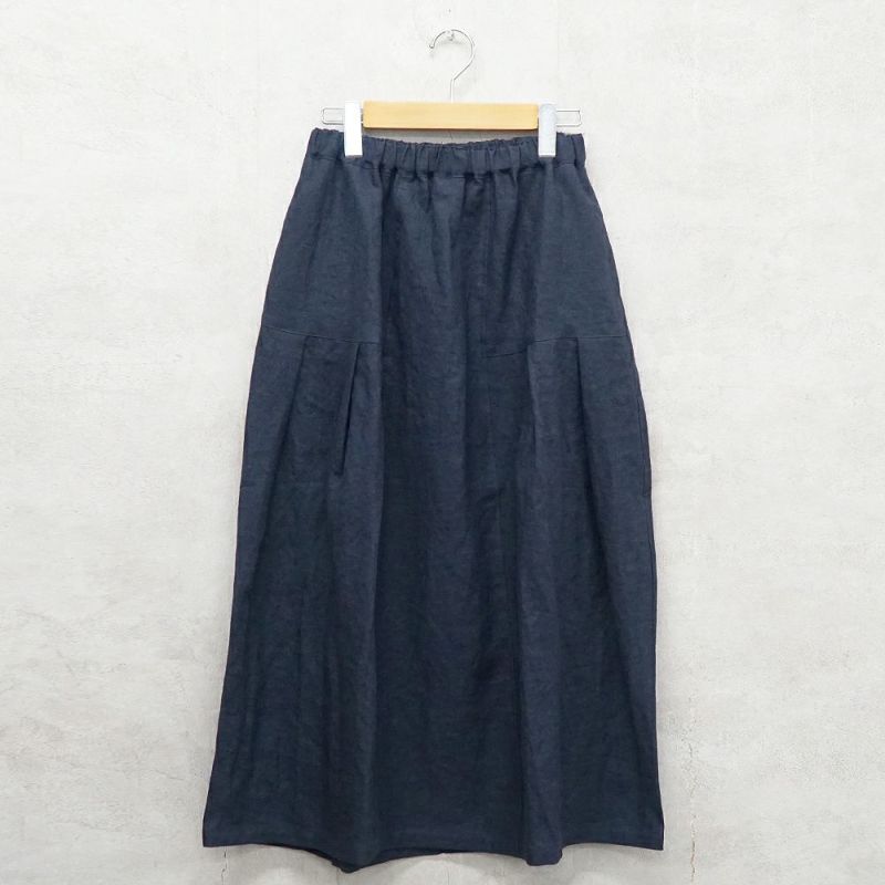 Branch m‘.,ブランチエム,ナチュラル,30代,40代,50代,60代,リネン,ゆったり,スカート,リネンスカート,切り替え,切り替えタック,タックスカート