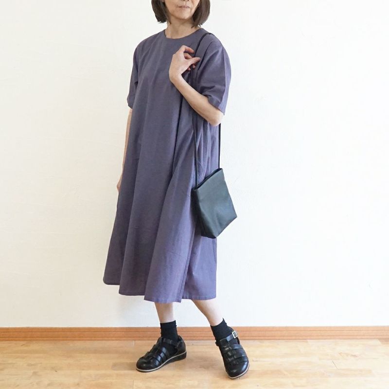 Branch m‘.,ブランチエム,ナチュラル,30代,40代,50代,60代,リネン,ゆったり,コットンリネン,コットン,綿麻,ワンピース ,５分袖,５分袖ワンピース,リネンワンピース,コットンリネンワンピース