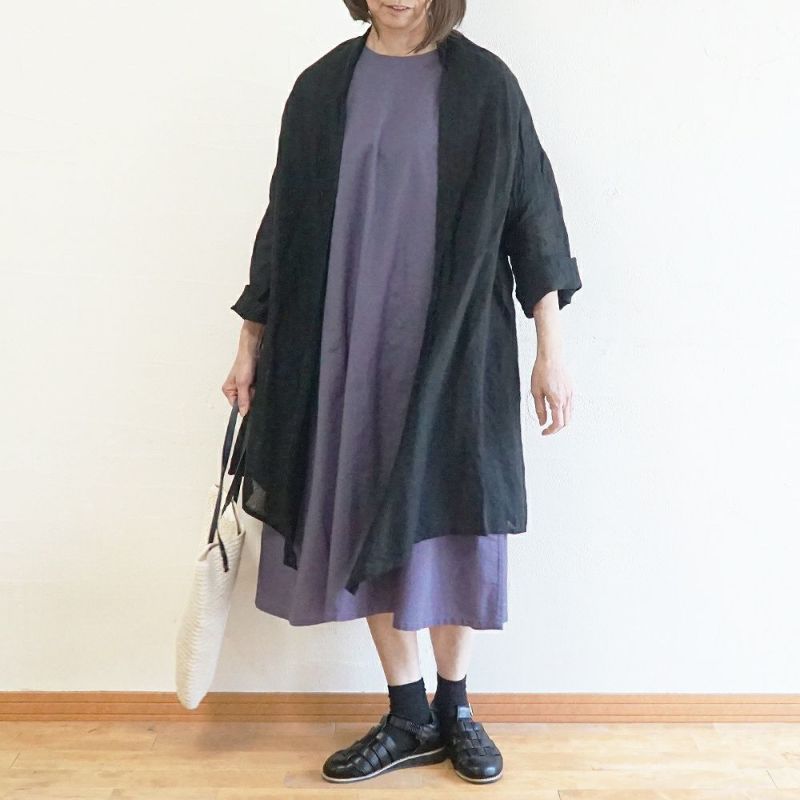 Branch m‘.,ブランチエム,ナチュラル,30代,40代,50代,60代,リネン,ゆったり,コットンリネン,コットン,綿麻,ワンピース ,５分袖,５分袖ワンピース,リネンワンピース,コットンリネンワンピース