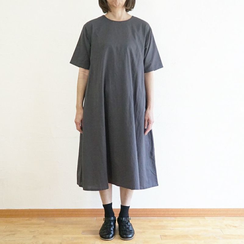 Branch m‘.,ブランチエム,ナチュラル,30代,40代,50代,60代,リネン,ゆったり,コットンリネン,コットン,綿麻,ワンピース ,５分袖,５分袖ワンピース,リネンワンピース,コットンリネンワンピース