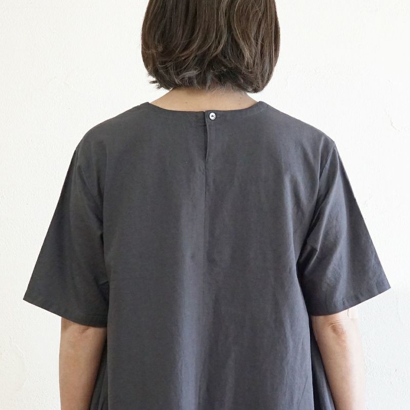 Branch m‘.,ブランチエム,ナチュラル,30代,40代,50代,60代,リネン,ゆったり,コットンリネン,コットン,綿麻,ワンピース ,５分袖,５分袖ワンピース,リネンワンピース,コットンリネンワンピース