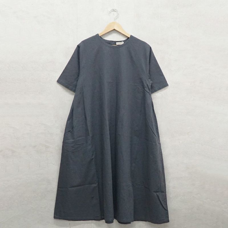Branch m‘.,ブランチエム,ナチュラル,30代,40代,50代,60代,リネン,ゆったり,コットンリネン,コットン,綿麻,ワンピース ,５分袖,５分袖ワンピース,リネンワンピース,コットンリネンワンピース