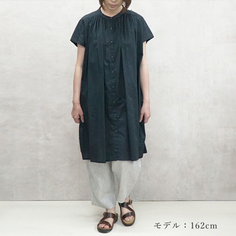 Branch m‘.,ブランチエム,ナチュラル,30代,40代,50代,60代,コットン,ゆったり,綿,ワンピース,シャツワンピース,ギャザーワンピース,コットンone-piece,チュニック,チュニックワンピース