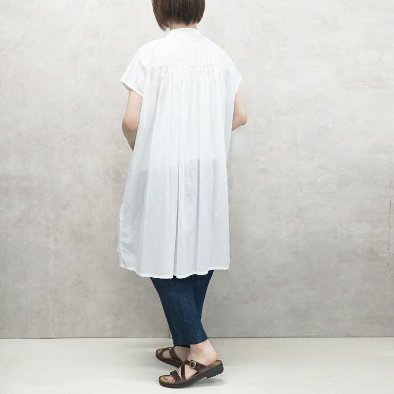 Branch m‘.,ブランチエム,ナチュラル,30代,40代,50代,60代,コットン,ゆったり,綿,ワンピース,シャツワンピース,ギャザーワンピース,コットンone-piece,チュニック,チュニックワンピース