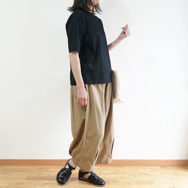 Branch m‘.,ブランチエム,ナチュラル,30代,40代,50代,60代,コットン,ゆったり,綿,半袖,半袖Ｔシャツ,Ｔシャツ,カットソー,ハイネック,モックネック,モックネックTシャツ,５分袖,５分袖Tシャツ