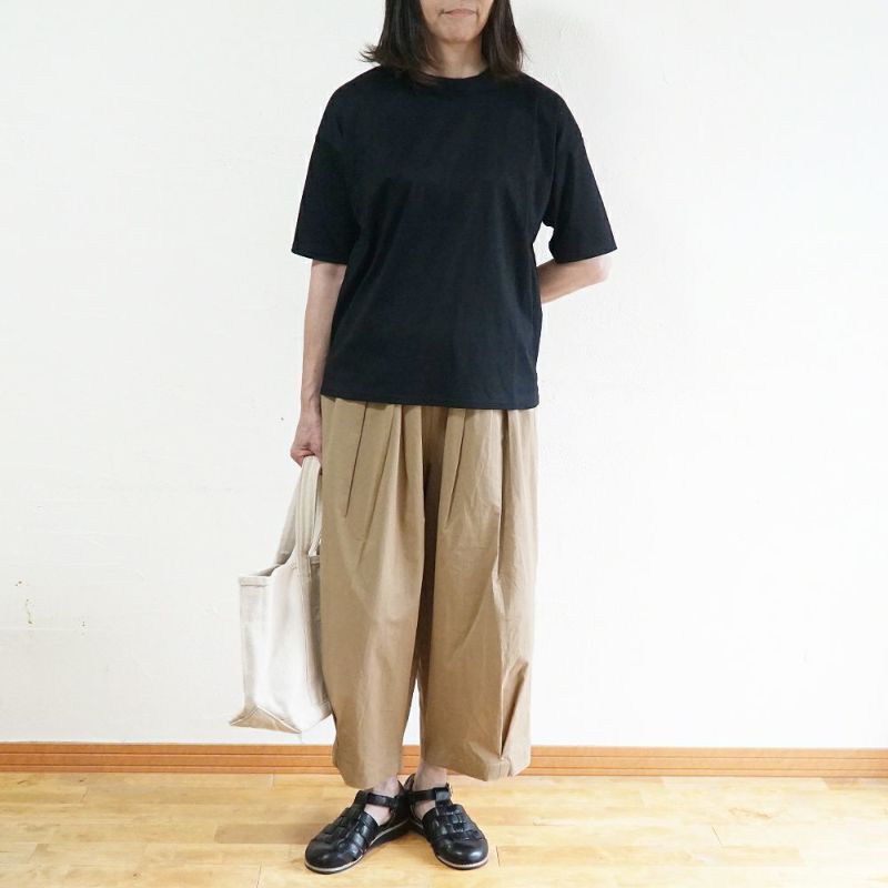 Branch m‘.,ブランチエム,ナチュラル,30代,40代,50代,60代,コットン,ゆったり,綿,半袖,半袖Ｔシャツ,Ｔシャツ,カットソー,ハイネック,モックネック,モックネックTシャツ,５分袖,５分袖Tシャツ