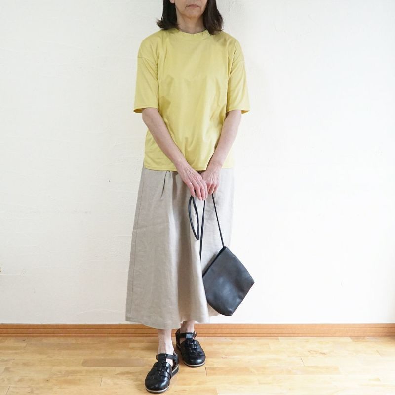 Branch m‘.,ブランチエム,ナチュラル,30代,40代,50代,60代,コットン,ゆったり,綿,半袖,半袖Ｔシャツ,Ｔシャツ,カットソー,ハイネック,モックネック,モックネックTシャツ,５分袖,５分袖Tシャツ