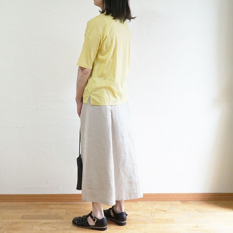 Branch m‘.,ブランチエム,ナチュラル,30代,40代,50代,60代,コットン,ゆったり,綿,半袖,半袖Ｔシャツ,Ｔシャツ,カットソー,ハイネック,モックネック,モックネックTシャツ,５分袖,５分袖Tシャツ