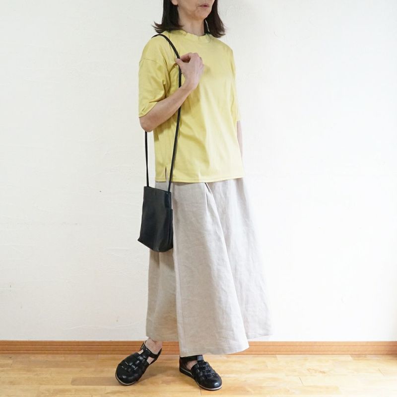 Branch m‘.,ブランチエム,ナチュラル,30代,40代,50代,60代,コットン,ゆったり,綿,半袖,半袖Ｔシャツ,Ｔシャツ,カットソー,ハイネック,モックネック,モックネックTシャツ,５分袖,５分袖Tシャツ