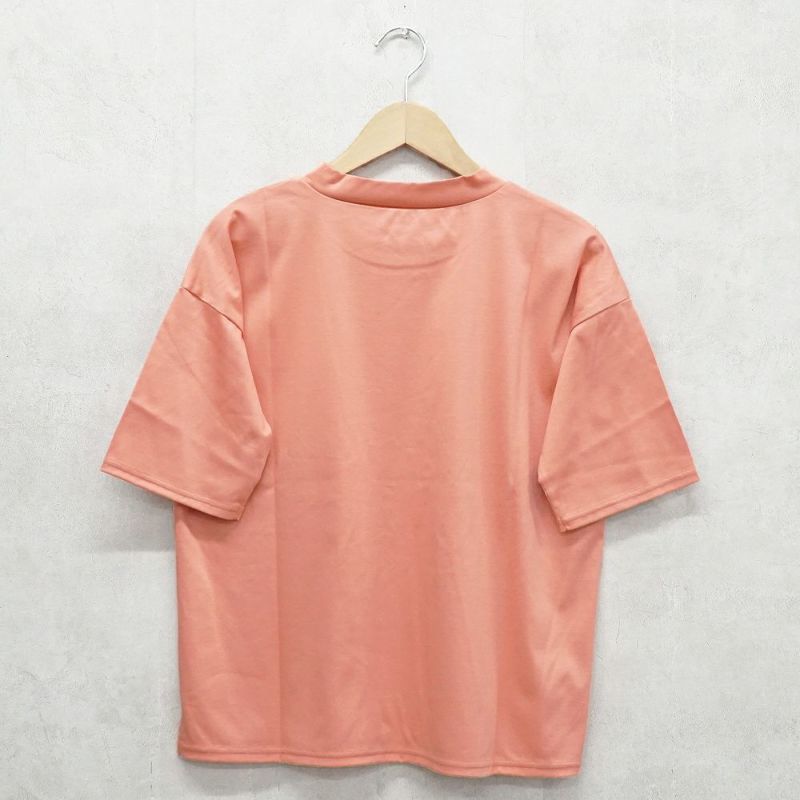 Branch m‘.,ブランチエム,ナチュラル,30代,40代,50代,60代,コットン,ゆったり,綿,半袖,半袖Ｔシャツ,Ｔシャツ,カットソー,ハイネック,モックネック,モックネックTシャツ,５分袖,５分袖Tシャツ