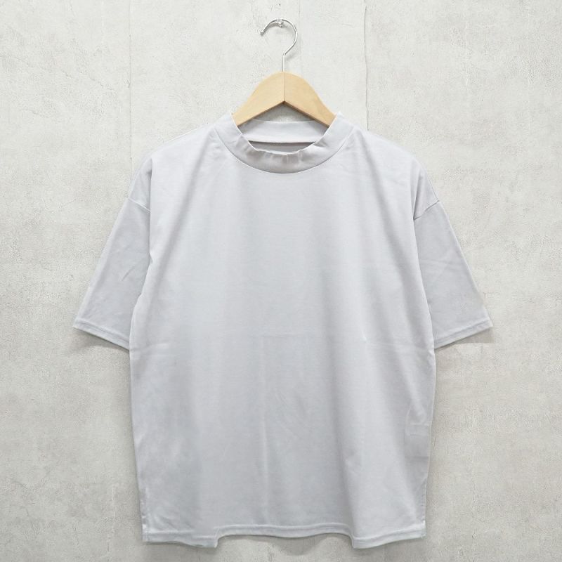 Branch m‘.,ブランチエム,ナチュラル,30代,40代,50代,60代,コットン,ゆったり,綿,半袖,半袖Ｔシャツ,Ｔシャツ,カットソー,ハイネック,モックネック,モックネックTシャツ,５分袖,５分袖Tシャツ