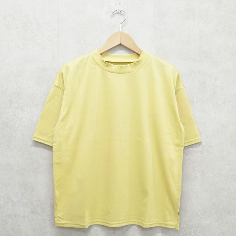 Branch m‘.,ブランチエム,ナチュラル,30代,40代,50代,60代,コットン,ゆったり,綿,半袖,半袖Ｔシャツ,Ｔシャツ,カットソー,ハイネック,モックネック,モックネックTシャツ,５分袖,５分袖Tシャツ
