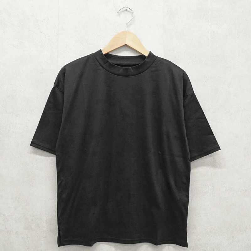 Branch m‘.,ブランチエム,ナチュラル,30代,40代,50代,60代,コットン,ゆったり,綿,半袖,半袖Ｔシャツ,Ｔシャツ,カットソー,ハイネック,モックネック,モックネックTシャツ,５分袖,５分袖Tシャツ