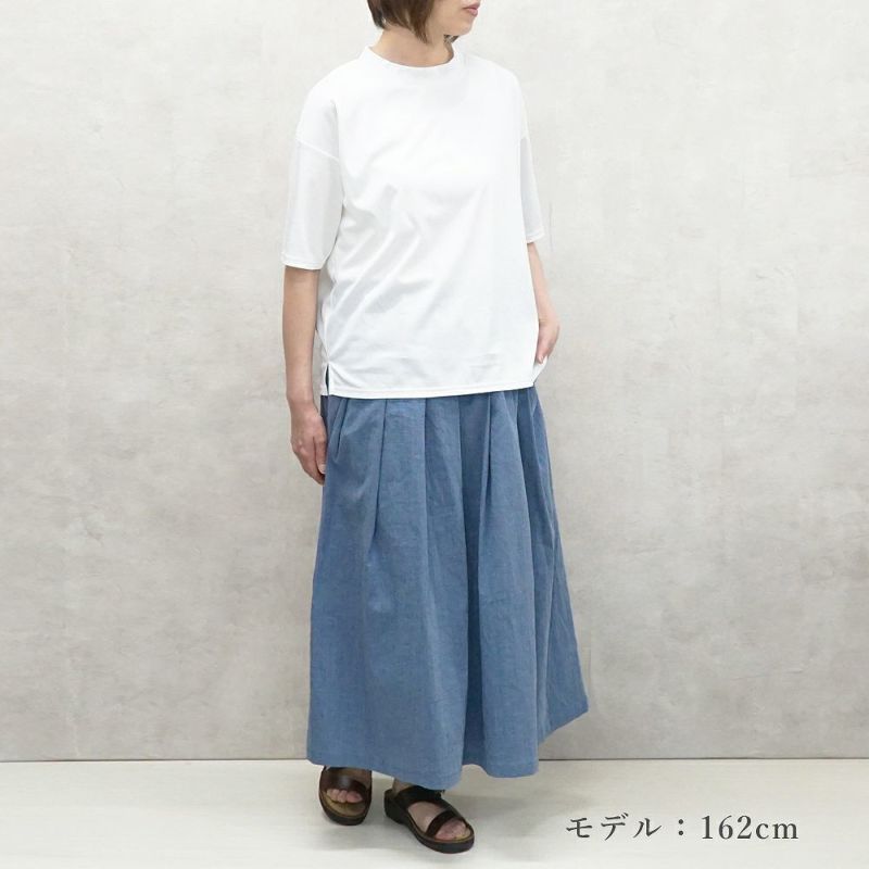 Branch m‘.,ブランチエム,ナチュラル,30代,40代,50代,60代,リネン,ゆったり,ラミーリネン,skirt,タックスカート,スカート,リネンスカート
