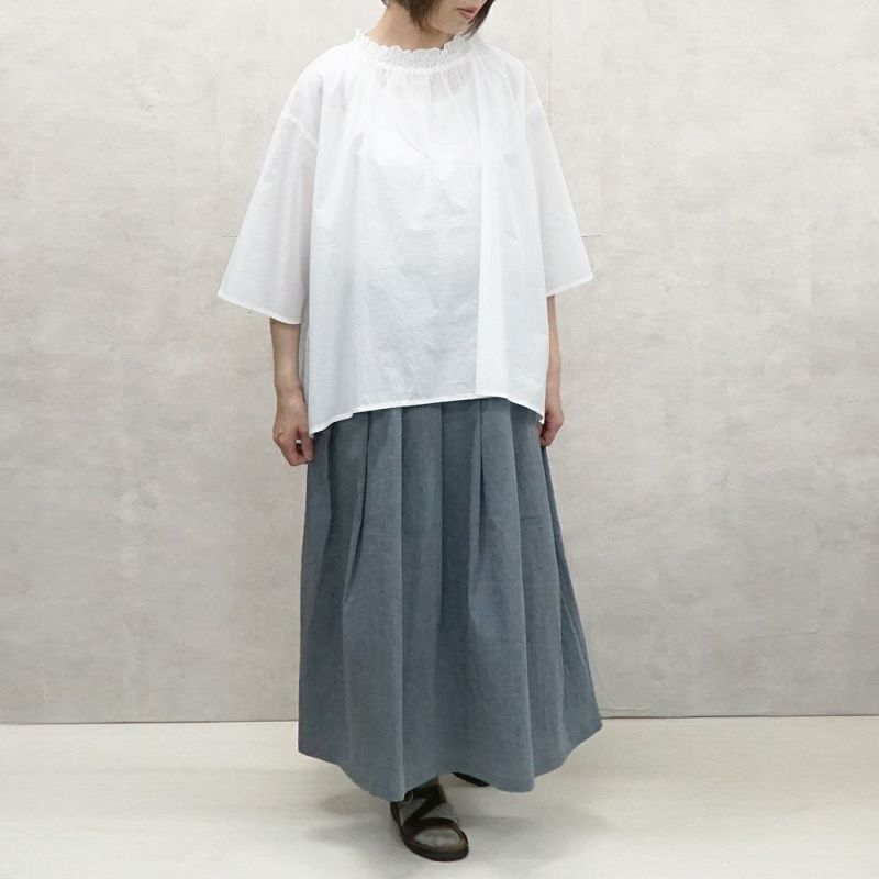 Branch m‘.,ブランチエム,ナチュラル,30代,40代,50代,60代,リネン,ゆったり,ラミーリネン,skirt,タックスカート,スカート,リネンスカート