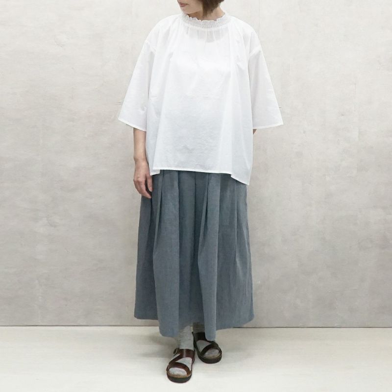 Branch m‘.,ブランチエム,ナチュラル,30代,40代,50代,60代,リネン,ゆったり,ラミーリネン,skirt,タックスカート,スカート,リネンスカート