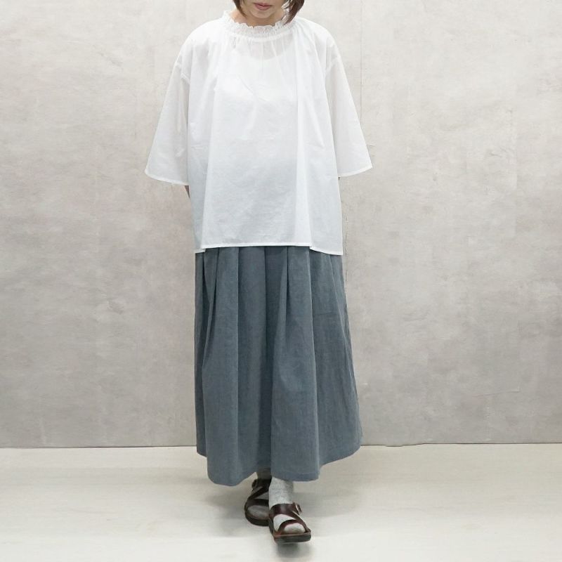 Branch m‘.,ブランチエム,ナチュラル,30代,40代,50代,60代,リネン,ゆったり,ラミーリネン,skirt,タックスカート,スカート,リネンスカート