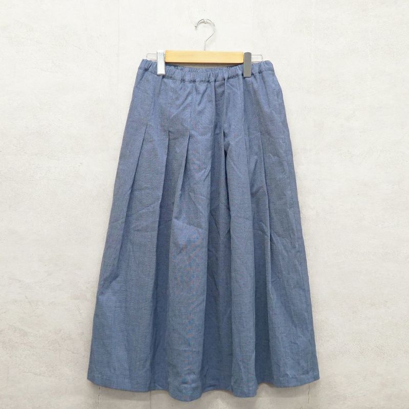 Branch m‘.,ブランチエム,ナチュラル,30代,40代,50代,60代,リネン,ゆったり,ラミーリネン,skirt,タックスカート,スカート,リネンスカート