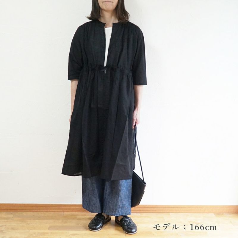 Branch m‘.,ブランチエム,ナチュラル,30代,40代,50代,60代,リネン,ゆったり,コットンリネン,コットン,綿麻,ワンピース,ギャザーワンピース,羽織ワンピース,7分袖,7分袖ワンピース,羽織