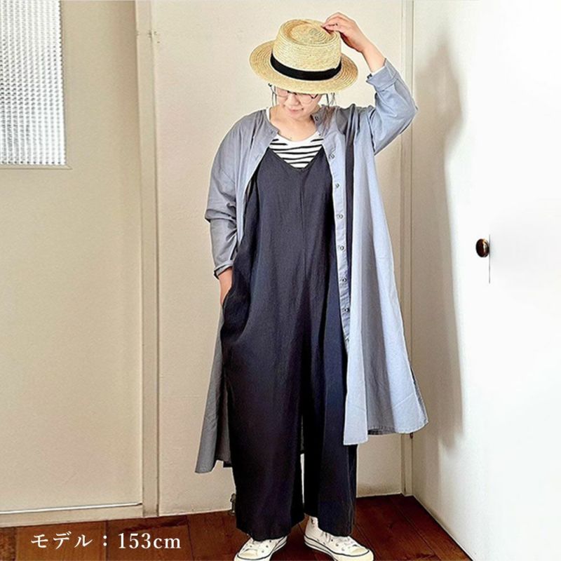 Branch m‘.,ブランチエム,ナチュラル,30代,40代,50代,60代,リネン,ゆったり,コットンリネン,コットン,綿麻,ワンピース,ギャザーワンピース,羽織ワンピース,7分袖,7分袖ワンピース,羽織