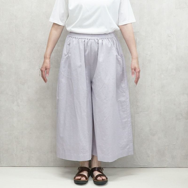Branch m‘.,ブランチエム,ナチュラル,30代,40代,50代,60代,リネン,ゆったり,コットンリネン,コットン,綿麻,ワイドパンツ,pants,パンツ,ギャザーパンツ,