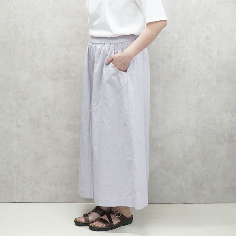 Branch m‘.,ブランチエム,ナチュラル,30代,40代,50代,60代,リネン,ゆったり,コットンリネン,コットン,綿麻,ワイドパンツ,pants,パンツ,ギャザーパンツ,