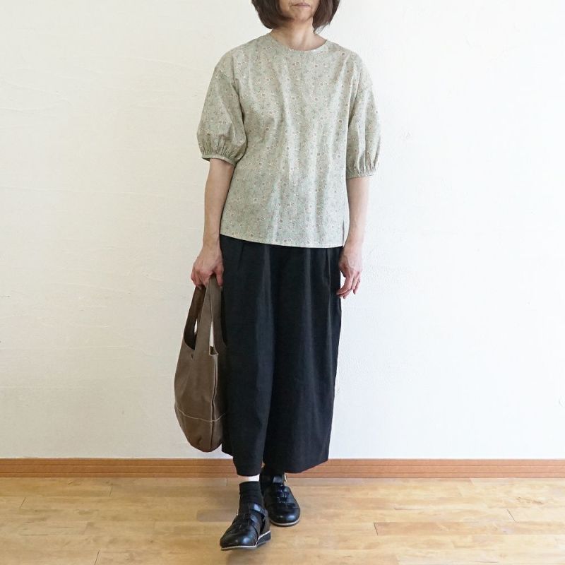 Branch m‘.,ブランチエム,ナチュラル,30代,40代,50代,60代,コットン,ゆったり,綿,blouse,ブラウス,綿ブラウス,コットンブラウス,綿ローン,花柄,花柄ブラウス