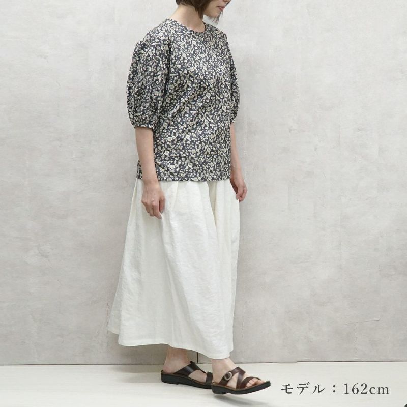 Branch m‘.,ブランチエム,ナチュラル,30代,40代,50代,60代,コットン,ゆったり,綿,blouse,ブラウス,綿ブラウス,コットンブラウス,綿ローン,花柄,花柄ブラウス