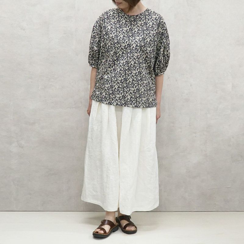 Branch m‘.,ブランチエム,ナチュラル,30代,40代,50代,60代,コットン,ゆったり,綿,blouse,ブラウス,綿ブラウス,コットンブラウス,綿ローン,花柄,花柄ブラウス