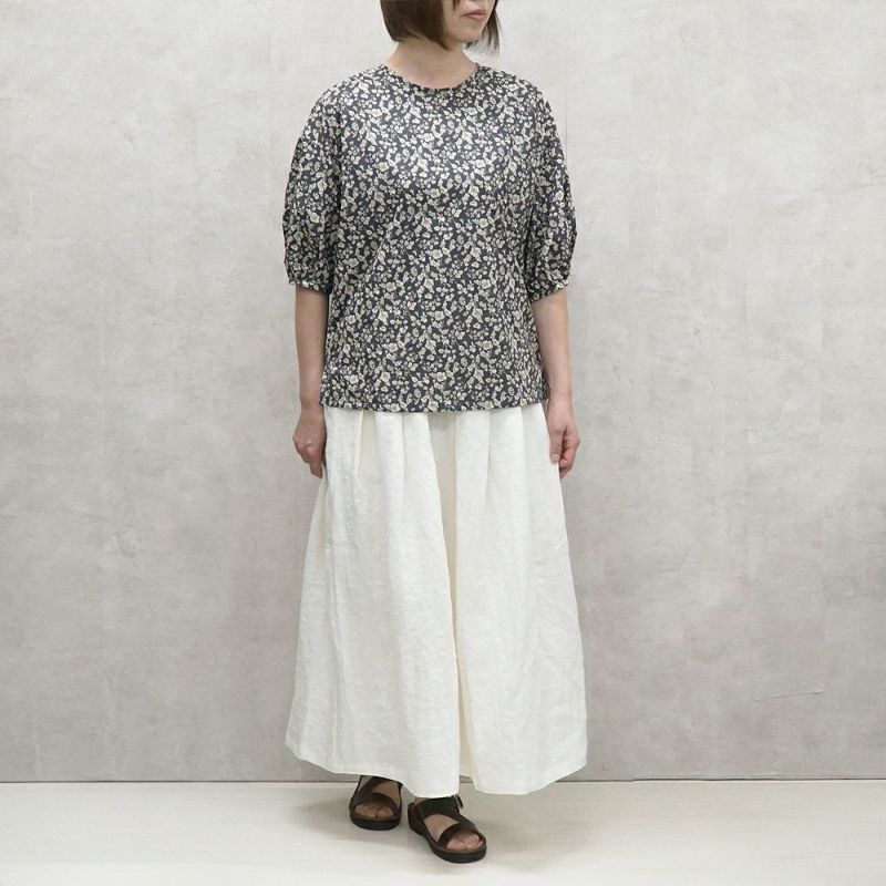 Branch m‘.,ブランチエム,ナチュラル,30代,40代,50代,60代,コットン,ゆったり,綿,blouse,ブラウス,綿ブラウス,コットンブラウス,綿ローン,花柄,花柄ブラウス