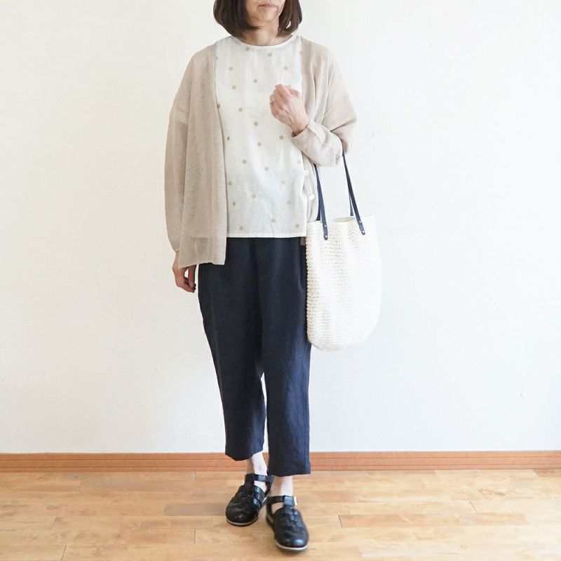 Branch m‘.,ブランチエム,ナチュラル,30代,40代,50代,60代,ゆったり,リネン,knit,ニット,リネンニット,カーディガン,ニットカーディガン,Vネック,Vネックカーディガン