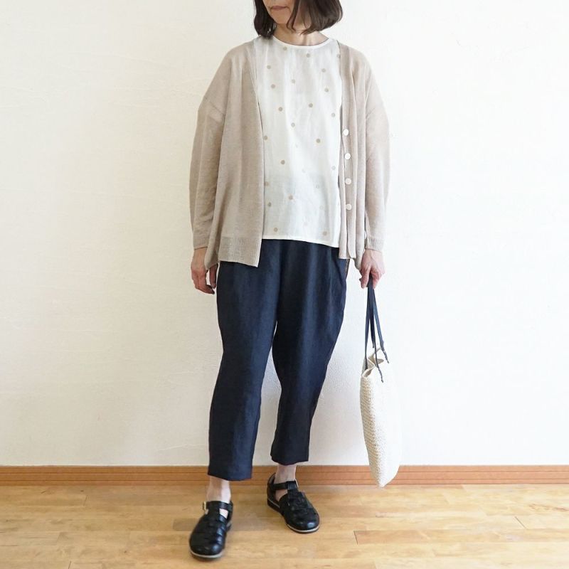 Branch m‘.,ブランチエム,ナチュラル,30代,40代,50代,60代,リネン,ゆったり,パンツ,リネンパンツ,テーパードパンツ,テーパード,タックテーパードパンツ,タックパンツ
