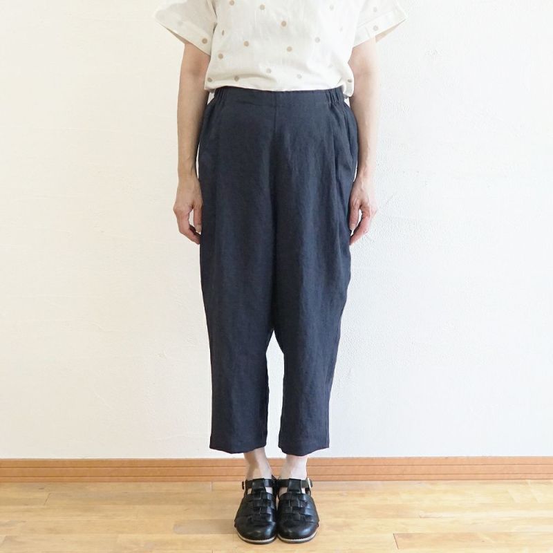 Branch m‘.,ブランチエム,ナチュラル,30代,40代,50代,60代,リネン,ゆったり,パンツ,リネンパンツ,テーパードパンツ,テーパード,タックテーパードパンツ,タックパンツ
