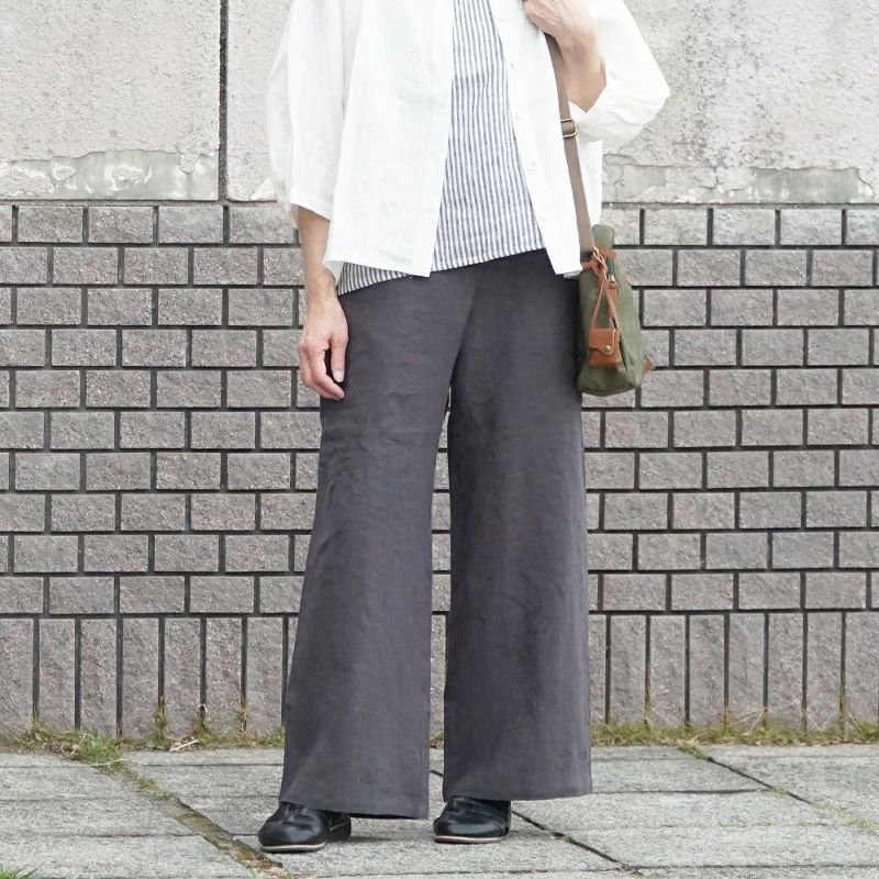 Branch m‘.,ブランチエム,ナチュラル,30代,40代,50代,60代,リネン,ゆったり,パンツ,リネンパンツ,テーパードパンツ,テーパード,タックテーパードパンツ,タックパンツ