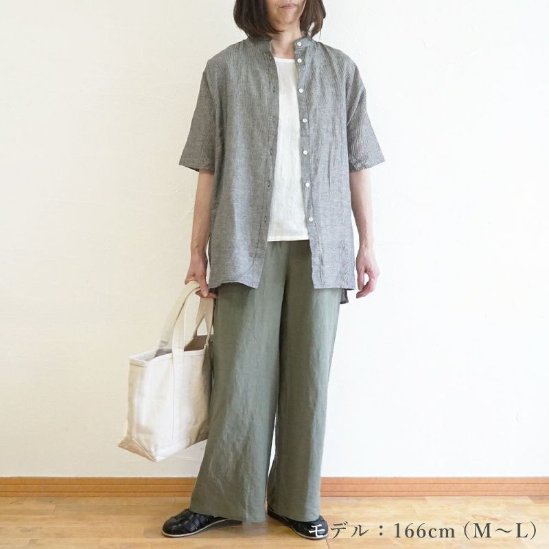 Branch m‘.,ブランチエム,ナチュラル,30代,40代,50代,60代,リネン,ゆったり,パンツ,リネンパンツ,テーパードパンツ,テーパード,タックテーパードパンツ,タックパンツ