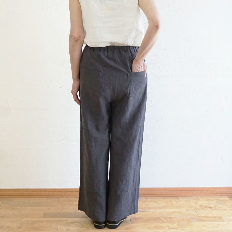 Branch m‘.,ブランチエム,ナチュラル,30代,40代,50代,60代,リネン,ゆったり,パンツ,リネンパンツ,テーパードパンツ,テーパード,タックテーパードパンツ,タックパンツ