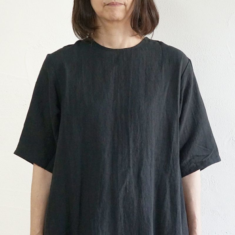 Branch m‘.,ブランチエム,ナチュラル,30代,40代,50代,60代,リネン,ゆったり,ワンピース,リネンワンピース,５分袖ワンピース,ルームウェア,リラックス,リラックスウェア