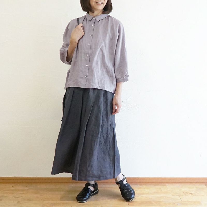 Branch m‘.,ブランチエム,ナチュラル,30代,40代,50代,60代,リネン,ゆったり,スカート,リネンスカート,遠州灘,遠州灘リネン,タックスカート