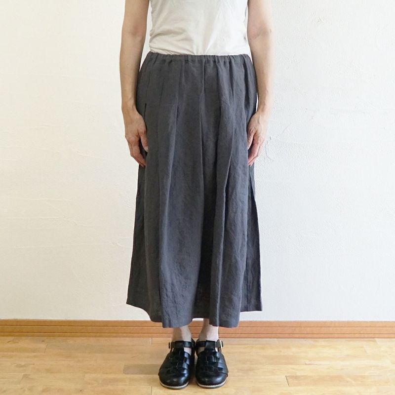 Branch m‘.,ブランチエム,ナチュラル,30代,40代,50代,60代,リネン,ゆったり,スカート,リネンスカート,遠州灘,遠州灘リネン,タックスカート