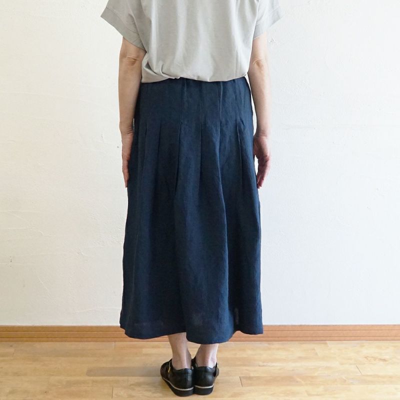 Branch m‘.,ブランチエム,ナチュラル,30代,40代,50代,60代,リネン,ゆったり,リネンコットン,ストレッチ,pants,パンツ,ワイドパンツ,タックワイドパンツ 