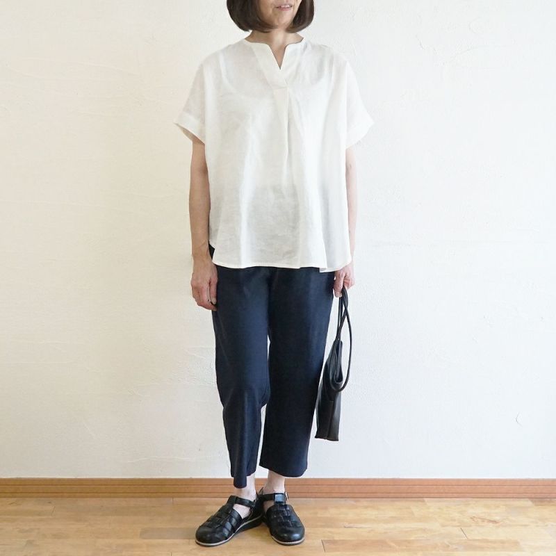 Branch m‘.,ブランチエム,ナチュラル,30代,40代,50代,60代,リネン,ゆったり,ブラウス,リネンブラウス,スキッパーブラウス,スキッパー 