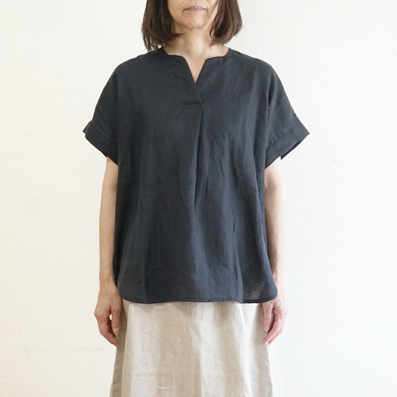 Branch m‘.,ブランチエム,ナチュラル,30代,40代,50代,60代,リネン,ゆったり,ブラウス,リネンブラウス,スキッパーブラウス,スキッパー 