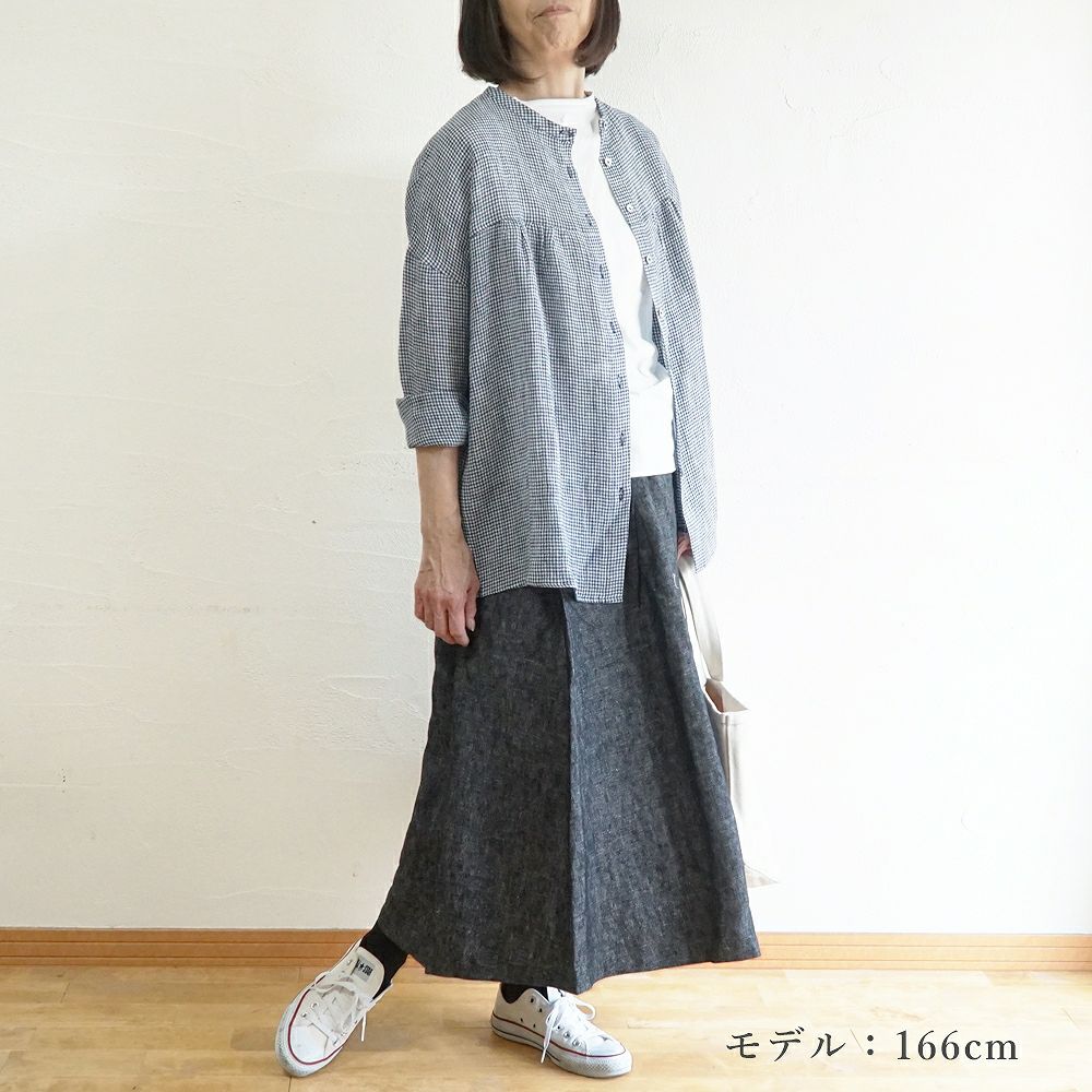 Branch m‘.,ブランチエム,ナチュラル,30代,40代,50代,60代,リネン,ゆったり,ブラウス,リネンブラウス,長袖ブラウス,チュニック,リネンチュニック,チュニックブラウス,ギャザーブラウス