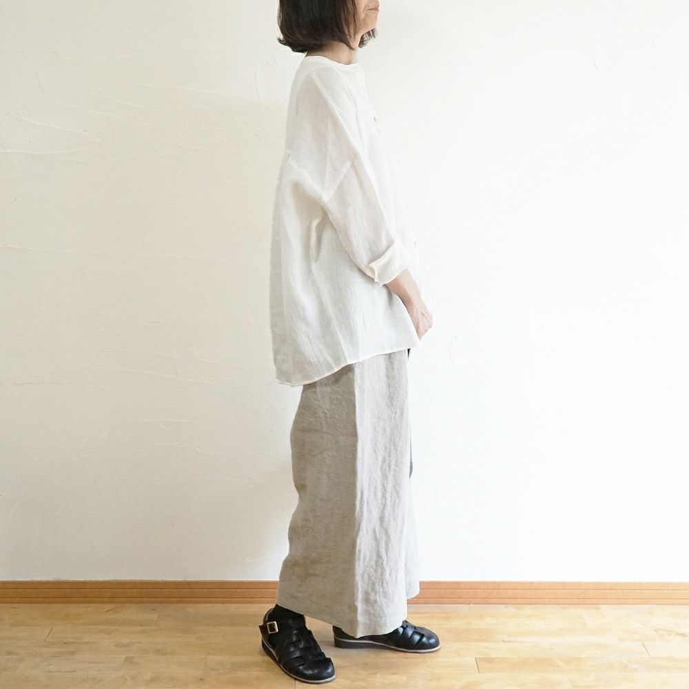 Branch m‘.,ブランチエム,ナチュラル,30代,40代,50代,60代,リネン,ゆったり,ブラウス,リネンブラウス,長袖ブラウス,チュニック,リネンチュニック,チュニックブラウス,ギャザーブラウス