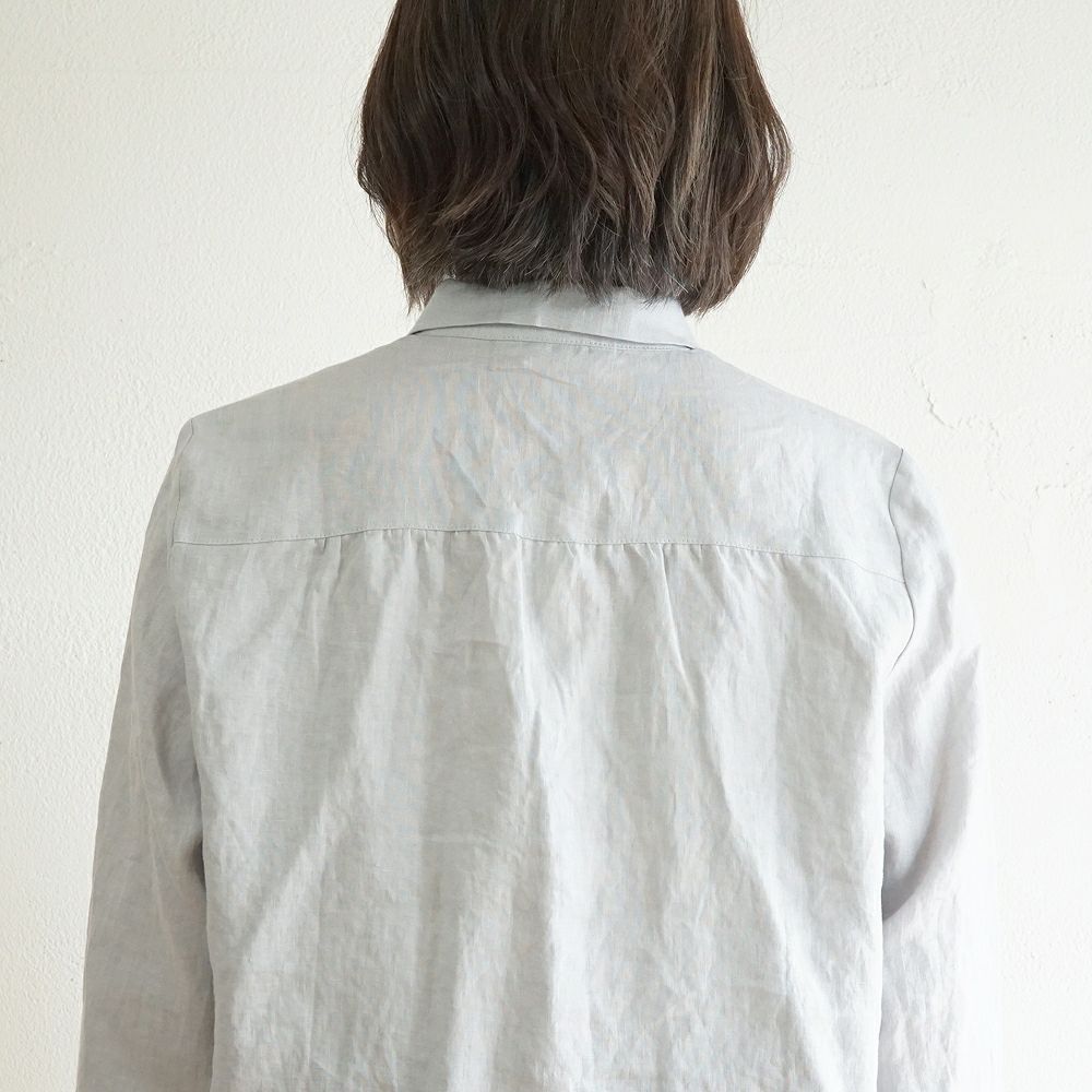 Branch m‘.,ブランチエム,ナチュラル,30代,40代,50代,60代,リネン,ゆったり,ブラウス,リネンブラウス,シャツ,リネンシャツ,長袖シャツ,衿付き,衿付きシャツ,シャツブラウス,通勤,フォーマル, 