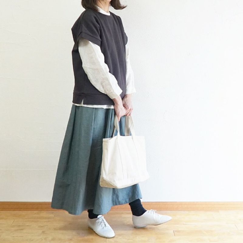 Branch m‘.,ブランチエム,ナチュラル,30代,40代,50代,60代,リネン,ゆったり,スカート,コットンリネン,コットンリネンスカート,タックスカート,キャンバススカート,キャンバス,