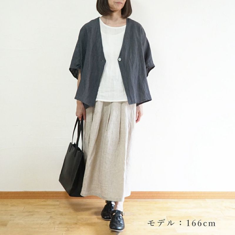 Branch m‘.,ブランチエム,ナチュラル,30代,40代,50代,60代,リネン,ゆったり,ブラウス,カーディガン,ボレロ,ボレロカーディガン,リネンカーディガン,リネンボレロ,