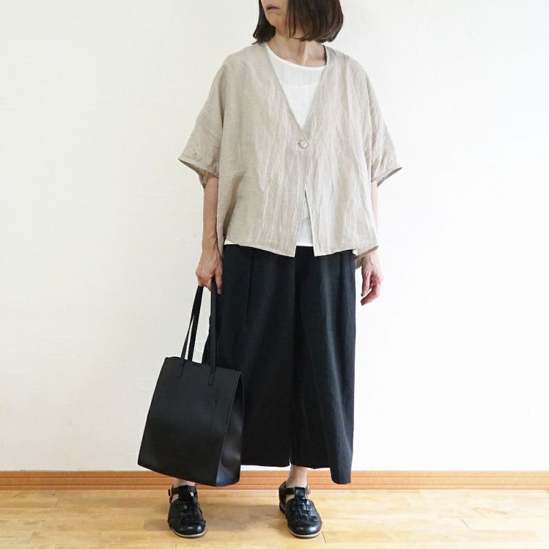 Branch m‘.,ブランチエム,ナチュラル,30代,40代,50代,60代,リネン,ゆったり,ブラウス,カーディガン,ボレロ,ボレロカーディガン,リネンカーディガン,リネンボレロ,
