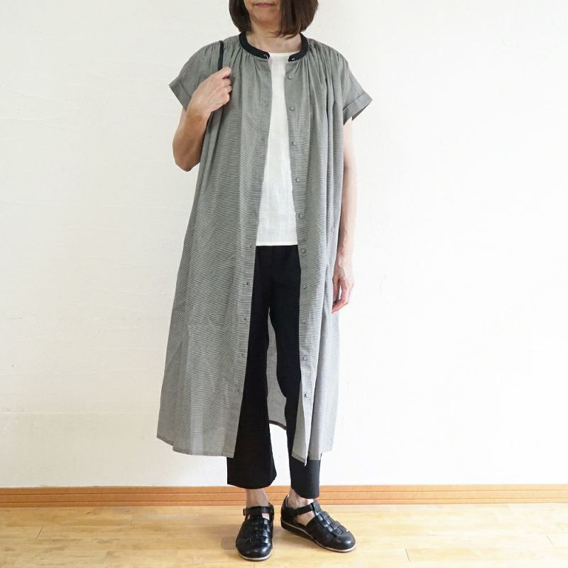 Branch m‘.,ブランチエム,ナチュラル,30代,40代,50代,60代, ,ゆったり,コットン,ワンピース,シャツワンピース,半袖ワンピース,コットンワンピース,