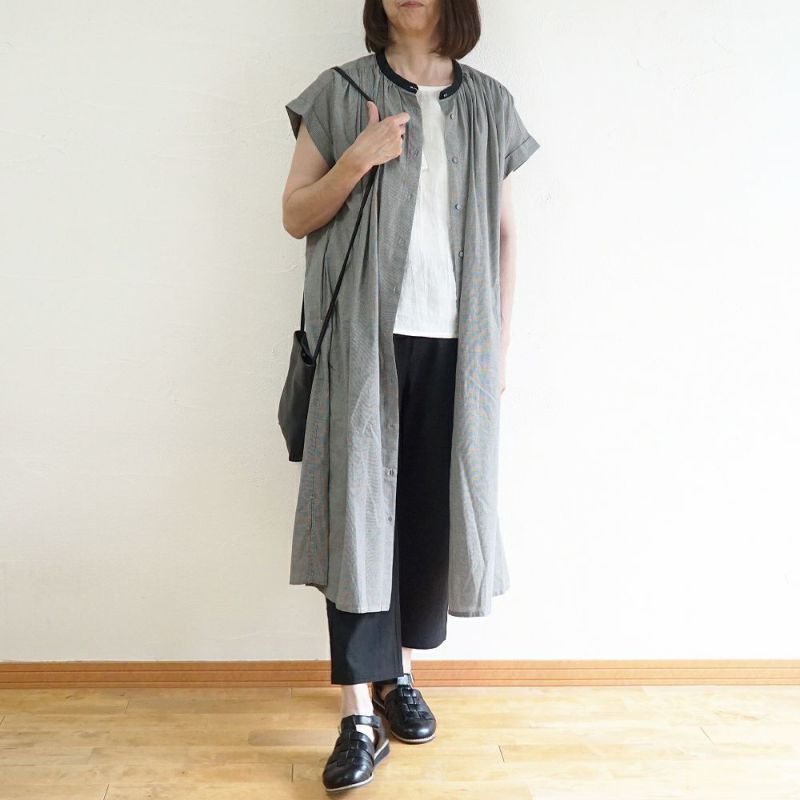 Branch m‘.,ブランチエム,ナチュラル,30代,40代,50代,60代, ,ゆったり,コットン,ワンピース,シャツワンピース,半袖ワンピース,コットンワンピース,